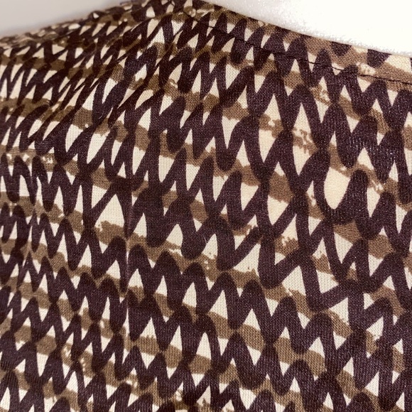 Tracy Reese structured peplum brown tan abstract silk blend bustier top S - Picture 13 of 13